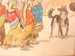 Antique Herbert M Stoops Native American Children W/C Painting #2