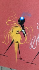 4 BRAZZAVILLE- CONGO MCM African Folk Art Signed Gouache Painting MIDCENTURYMOD