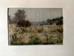 Franz Ehmke *1928-2018 GDR Painter Pastel Landscape Schildow 01.12.1989 Meadows
