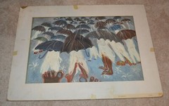 INDIA PAINTING MARION HUMFELD MONSOONS CASEIN INDIA MARTHA JACKSON GALLERY LABEL