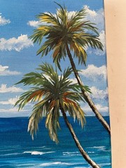 7 x 14 Original Acrylic Painting on Canvas….“Seaside“