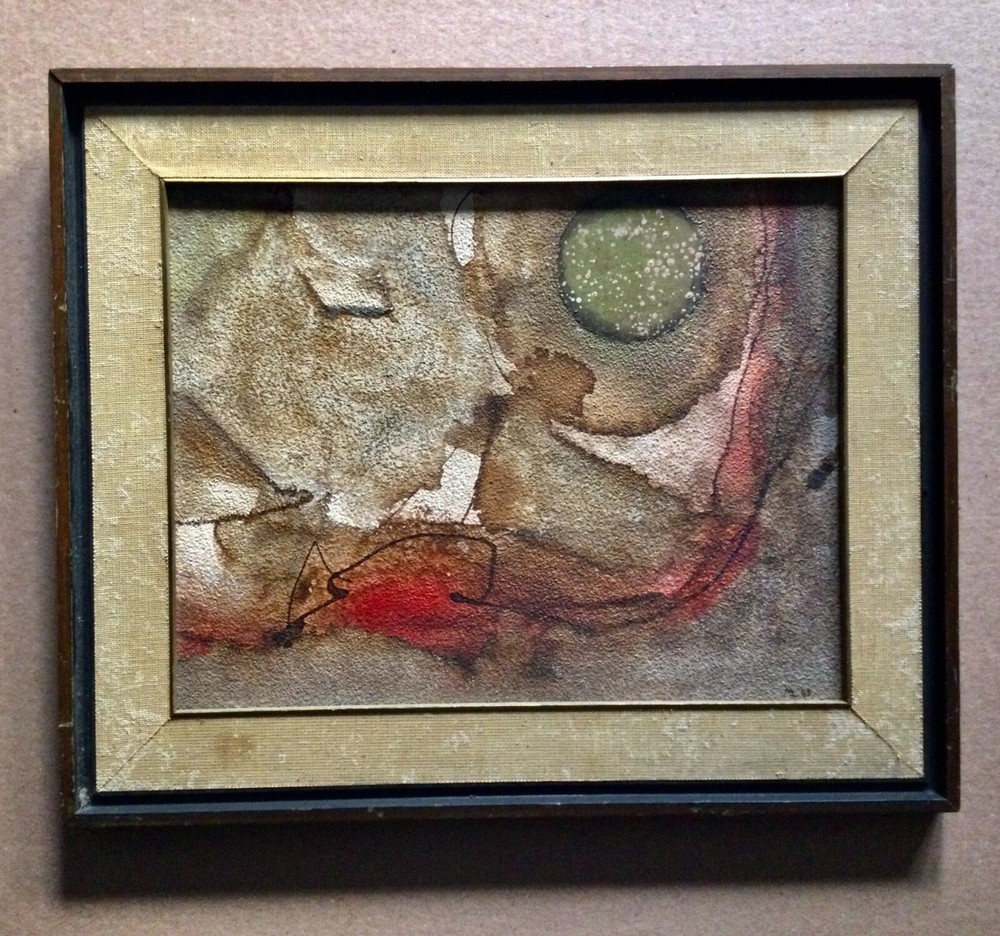 Interesting abstract mixed media painting by Long Island artist Marga Ludwig.
