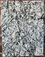 Original Abstract Action Painting jackson pollock style signed art decor