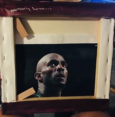 Original wall art of former Boston Celtic Kevin Garnett