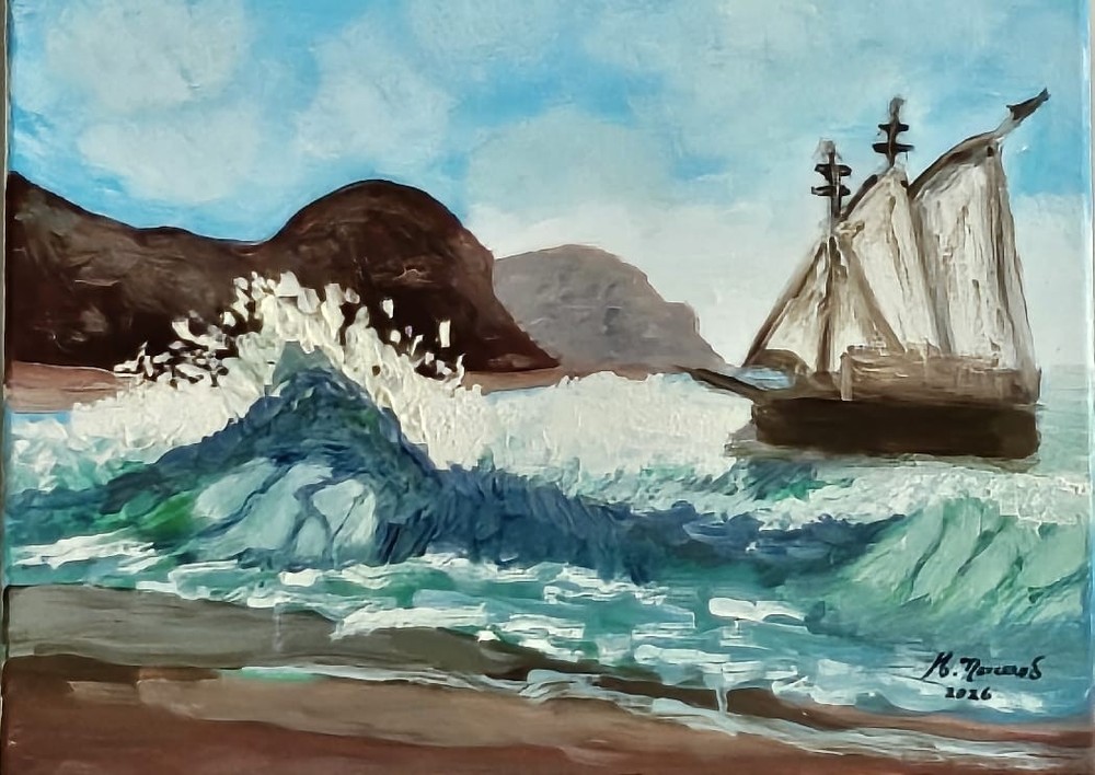 Oceanic marine oil painting