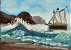 Oceanic marine oil painting