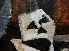 Ukrainian Soviet Oil Painting cubism portrait avant-garde puppeteer marionette