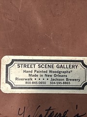 Vtg FramedHand Painted 3D Woodgraph Bourbon St New Orleans By Dore Skidmore 1991
