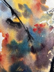 Fall Landscape–Charlotte Hoffman–Mid 20th Century Watercolor-New York Artist