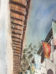 Watercolor Original Painting 11″ x 15″ A Walk Through Santa Barbara NOT A PRINT