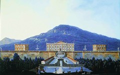 nice oil painting handpainted on canvas“men,women,buildings,mountains“ @NO3072