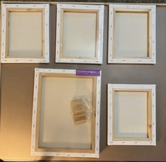 Canvases for Painting, 2 11 x 13 Inches, 4 5 x 7, Stretched Canvas, 100%