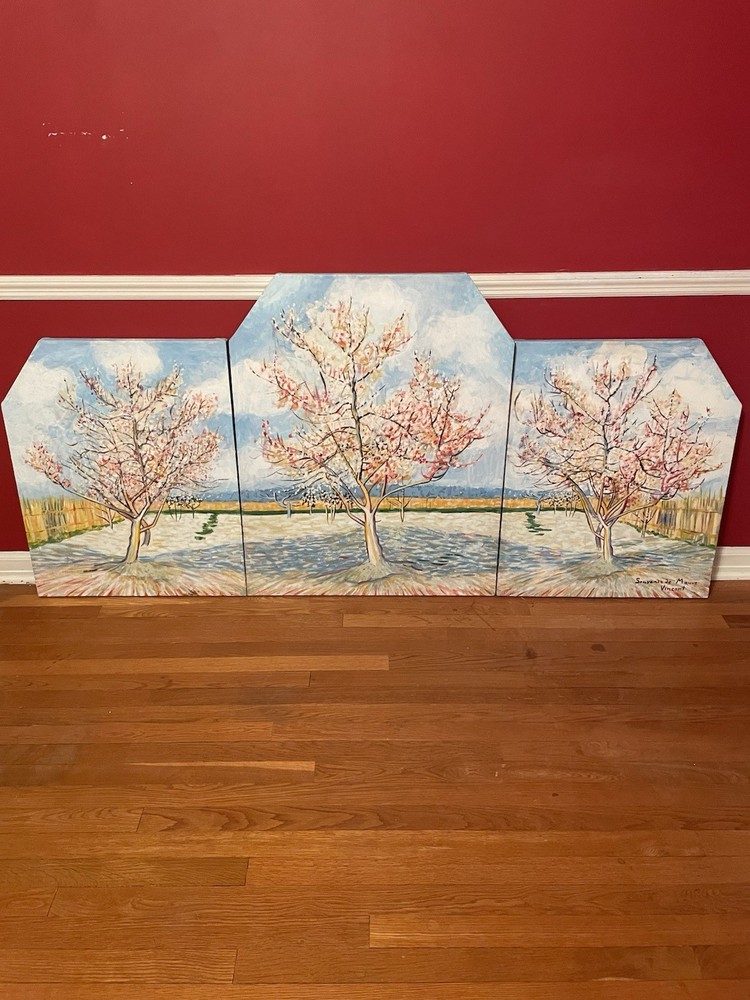 Oil Painting Triptych Original Reproduction Barbara J Koivisto Van Gogh 75×35”