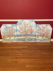 Oil Painting Triptych Original Reproduction Barbara J Koivisto Van Gogh 75×35”