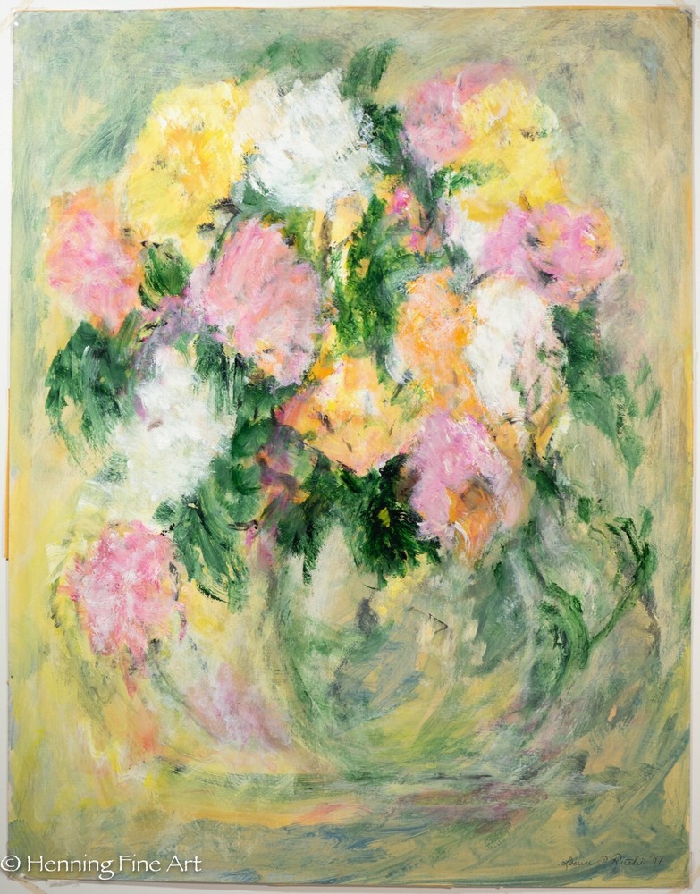 Stunning Mid Century Expressionist Floral Still Life by Louise Ritchie Colorful