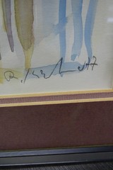 Mid-Century German Watercolor Still Life in Period Frame – R. Kohlhoff, c. 1950s
