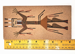 Vintage Navajo Signed Sand Painting Healer Kachina Figure Native American Art