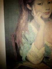 Claudine & the Red Rose 28″x 22″Signed by ARTIST MARCEL DYF 1899-1985