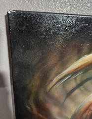 Original S. Victor Whitmill Oil Painting Signed 2004 Alien Surreal Canvas 24×48