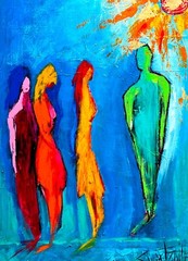 COLORFUL SEXY LADY upcycled 27″ X 33″ Painting SWARTZMILLER DNA POP ART SIGNED