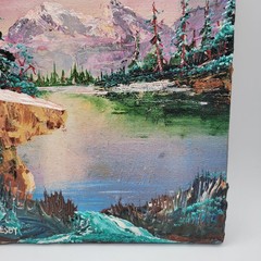 1976 Original Oil Painting Mountain Lake G.J. „Jerry“ Oglesby Oklahoma