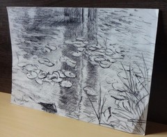 GERRY MILLER – Original Drawing „River“ Conte Pencil on paper. A3
