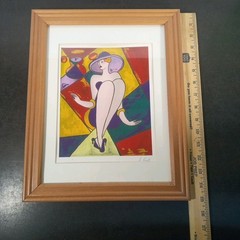 2 Linda Le Kinff Serigraph „Note d’Or“ & „Debbie“ Matted Framed Signed 15″x12″