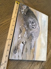 Giclees Print Of Oil Painting Coastal Beach Nautical 12 X 9 Wood & Canvas