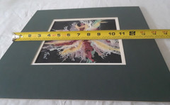 Mixed Media on Paper Board Matted Original by Don Trout 7.5 x7.5 „Metamorphosis“