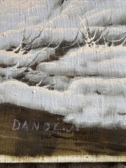 Mountain stream winter landscape Original Painting, Signed by Joseph Dande