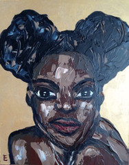 African American Art Painting Girl African Woman Chocolate Girl Nigerian 8х10″