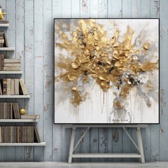 Golden Light Overflowing With Gold Foil Oil Painting On Canvas Handpainted Decor