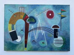 Wassily Kandinsky Abstract Oil Painting on canvas signed and stamped 20 x 28 in.