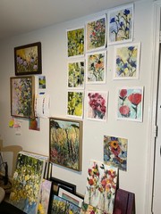 Mary Myers Original Floral Painting Golden Reach 16×20 Acrylic on Canvas