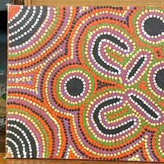 “Women Dancing” Peggy Nakamarra Acrylic On Canvas Aboriginal Fine Art 8”x16”