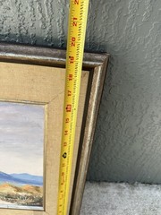 Original Signed Oil Painting Western Cowboy Landscape Framed 21 x 19.5