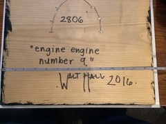 Walt Hall Mixed Media on Wood Art “Engine Engine Number 9” Signed 2016