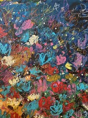 Colourful Floral Abstract Impressionist Painting Large Art On Canvas Modern Art