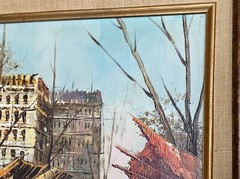 FRENCH IMPRESSIONIST L ALEXIS ARTIST FRANCE PARIS STREET SCENE FRAMED OIL CANVAS