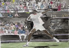 Eubanks, Chris,Wimbleton 2023/ Orig. W/C / 9″ X 12″ / Mimi Davis, Artist