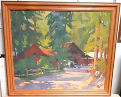 DON RICKS ORIGINAL OIL CANVAS IDAHO HOMESTEAD LANDSCAPE IMPRESSIONIST PAINTING