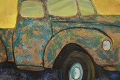 Truck Old Original Giant Canvas Painting 84”X62” (7 Foot) Abstract Modern XL