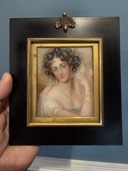 Magnificent ANNE MEE Georgian Miniature Portrait Of Beautiful Lady c1810