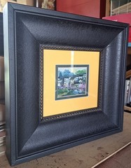 Fine Art, signed original Oil painting, with framed „Peaceful Water“