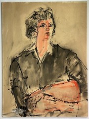 Signed Mid Century 60’s Modernism Expressionist Abstract Study Portrait Painting