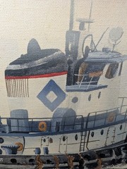 Dennis Lighthart Nautical Tugboat W/C Painting Town Point Wilmington, DE