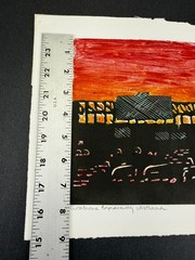 Cross Bronx Expressway Linocut & Monoprint Art Painting Ellen Salov New York