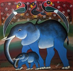 BAKIRI’s MOTHER and DAUGHTER beneath the LONGTAILS 2′ BY 2′ Classic TingaTinga