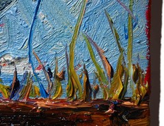 ORIGINAL█OIL PAINTING█IMPRESSIONIST ART█NATURE LANDSCAPE ABSTRACT DECO█POP OCEAN