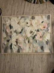 Silvia Vassileva Floral Canvas Art 18×24 19×25 w/frame Pink and White Flowers